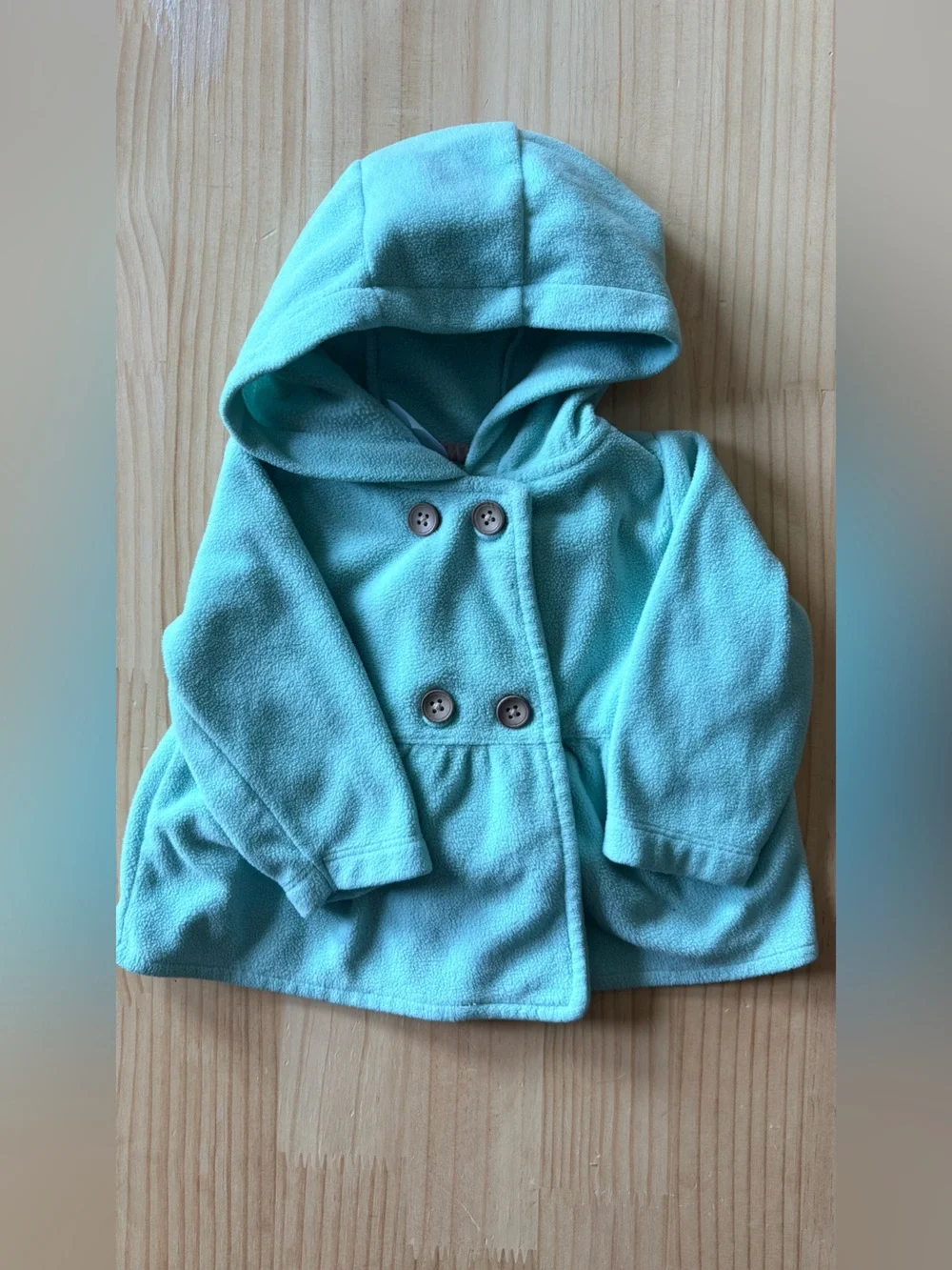 Carter's Light Aqua Hooded Double-Breasted Pea Coat